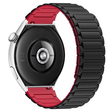 Siliconen horlogebandje Huawei Watch 4 / 4 Pro / GT 4 46mm magnetisch polsbandje - Zwart / Rood