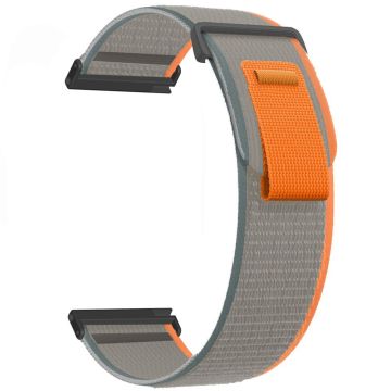 Suunto Spartan Sport Pols HR Baro / Suunto 9 Nylon Horlogeband 24mm Lusband - Oranje + Grijs