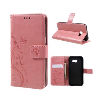 Butterfly Samsung Galaxy A3 (2017) leren Hoesje - Roze