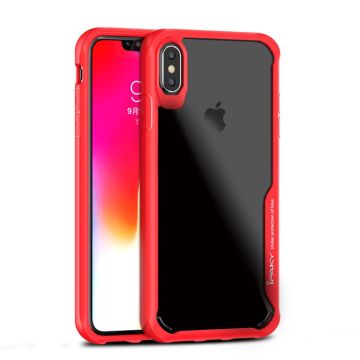 IPAKY iPhone Xs Max anti-drop hybrid Hoesje - Rood