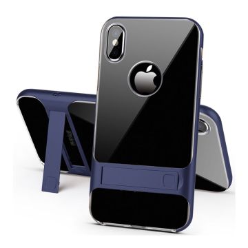 ELEGANCE iPhone Xs Max kickstand hybrid Hoesje - Blauw