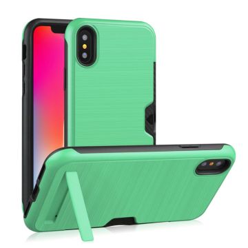 iPhone Xs Max kickstand geborstelde hoes - Groen