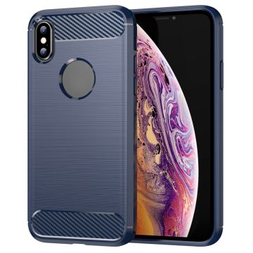 Carbon Flex iPhone Xs Max Hoesje - Blauw