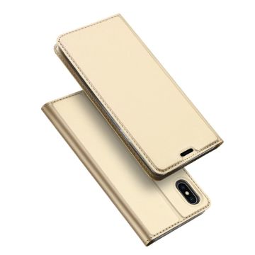 DUX DUCIS iPhone Xs Max skin pro series Leer flip Hoesje - Goud