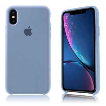 iPhone XS silky solid silicone Hoesje - Baby Blue