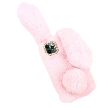 Fluffy Rabbit iPhone 11 Pro Max Hoesje - Roze