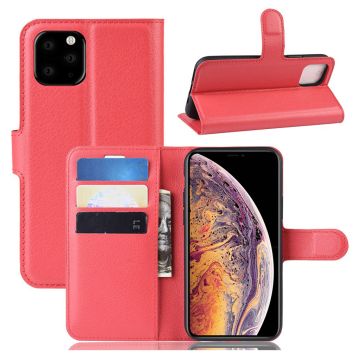 Alpha iPhone 11 Pro Max leren flip Hoesje - Rood