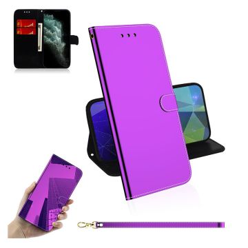 Mirror iPhone 11 Pro Max flip Hoesje - Purper