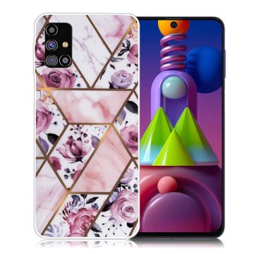Marble design Samsung Galaxy M51 Hoesje - Tegel Elegante Rozen