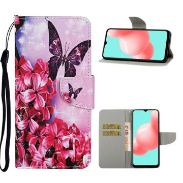 Wonderland Samsung Galaxy A12 5G flip Hoesje - Vlinder En Bloem