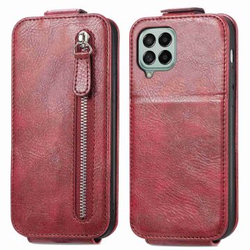 Verticale flip-telefoonhoes met rits voor Samsung Galaxy A12 5G - Rood