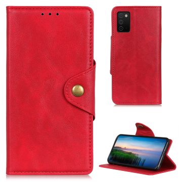 Alpha Samsung Galaxy A03s leren flip Hoesje - Rood