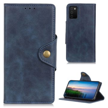 Alpha Samsung Galaxy A03s leren flip Hoesje - Blauw