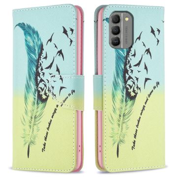 Wonderland Nokia G310 flip Hoesje - Veren En Vogels