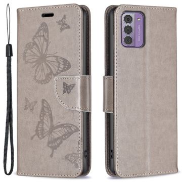 Butterfly Nokia G310 / Nokia G42 leren Hoesje - Grijs