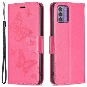 Butterfly Nokia G310 / Nokia G42 leren Hoesje - Rose