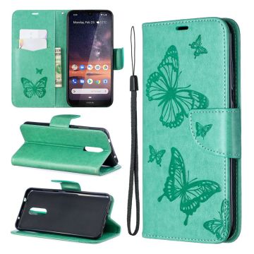 Butterfly Nokia 3.2 leren Hoesje - Groen