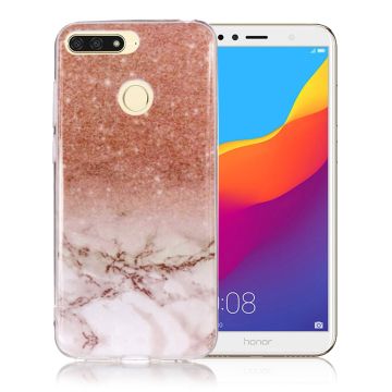 Marble design Huawei Honor 7A Hoesje - Oranje / Grijs