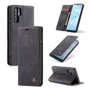 CASEME Huawei P30 Pro retro leren hoes - Zwart