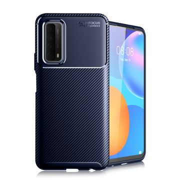 Carbon Shield Huawei Y7A / Huawei P Smart 2021 Hoesje - Blauw