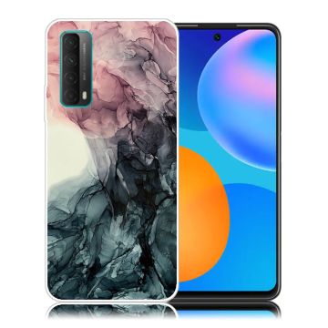 Marble design Huawei Y7A / Huawei P Smart 2021 Hoesje - Lichtroze En Groen Marmer