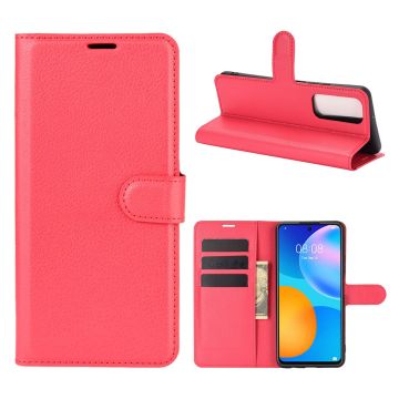 Classic Huawei Y7A / Huawei P Smart 2021 leren flip Hoesje - Rood