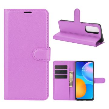 Classic Huawei Y7A / Huawei P Smart 2021 leren flip Hoesje - Purper