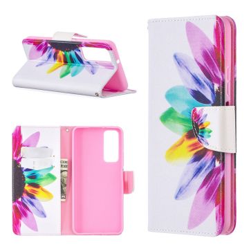 Wonderland Huawei Y7A / Huawei P Smart 2021 flip Hoesje - Zonnebloem