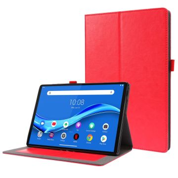 Opvouwbare hoes met Lichi-textuur voor Lenovo Tab M10 - Rood