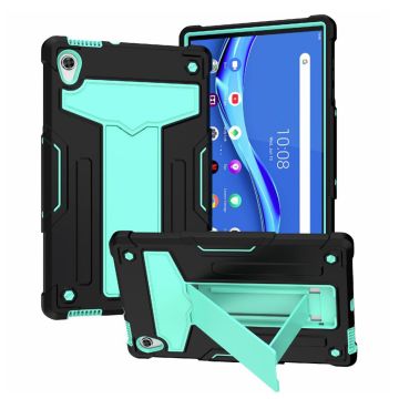 Lenovo Tab M10 HD Gen 2 T-shaped Kickstabd + Silicone Hoesje - Zwart / Cyaan