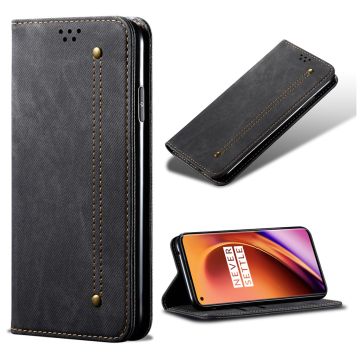 Jeans OnePlus 8 flip Hoesje - Zwart