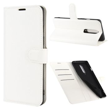 Classic OnePlus 8 leren flip Hoesje - Wit