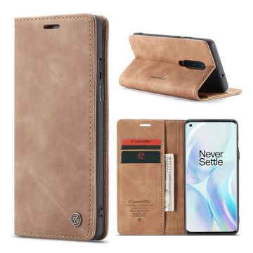 CaseMe OnePlus 8 vintage Hoesje - Bruin