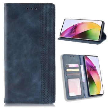 Bofink Vintage OnePlus 8 leren beschermhoesje - Blauw