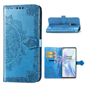 Mandala OnePlus 8 leren etui - Blauw