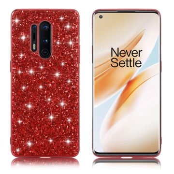 Glitter OnePlus 8 Pro Hoesje - Rood