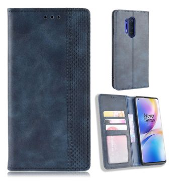 Bofink Vintage OnePlus 8 Pro leren beschermhoesje - Blauw