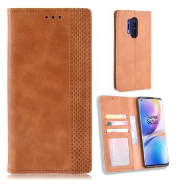 Bofink Vintage OnePlus 8 Pro leren beschermhoesje - Bruin