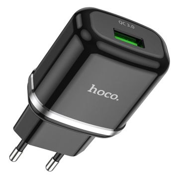 HOCO N3 Speciale QC3.0 lader met één poort (EU) - Zwart