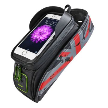 ROCKBROS fiets regenbestendige voorbuistas voor 5,8-inch smartphone - Rood