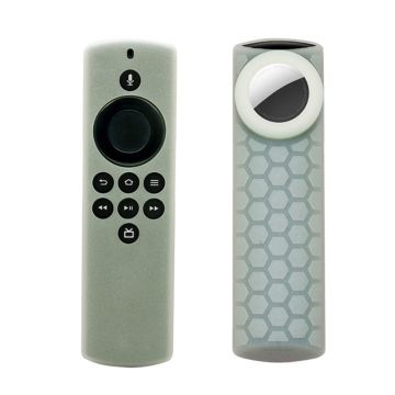 2-in-1 Amazon Fire TV Stick Lite / AirTag siliconennhoes - Noctilucence Green