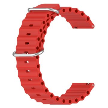 22mm Universele golfdesign siliconenn horlogeband - Rood