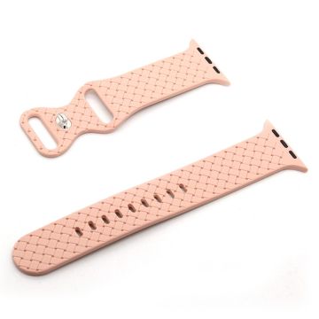 Apple Watch Series 8 (41 mm) geweven siliconenn horlogebandje - Roze