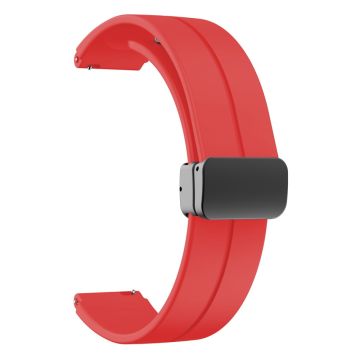 16mm siliconenn band met zwarte gesp voor Keep / Huawei / Timex horloge - Rood