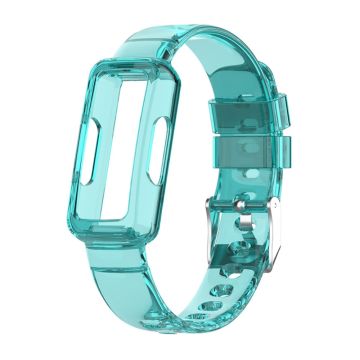 Fitbit Ace 3 / Luxe / Inspire HR transparant TPU hoesje + horlogebandje - Transparant Blauw