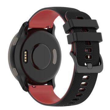 Garmin Forerunner 255 / Venu 2 / Fossil Gen 5 Carlyle HR dubbele kleur siliconenn horlogeband - Zwart / Rood