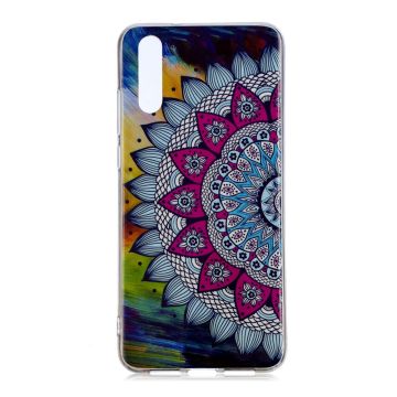 Luminous IMD Patterned Soft TPU Cellphone Cover Case for Huawei P20 - Mandala Flower