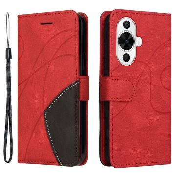 Gestructureerde leren case met strap voor Huawei nova 12s / Huawei Nova 11 / Huawei Nova 12 Lite - Rood