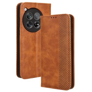 Bofink Vintage OnePlus 12 leren beschermhoesje - Bruin