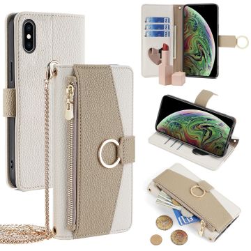 iPhone Xs Max vegan lederen portemonnee-case - Wit